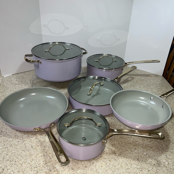 NWOB Chef Power 10 Piece Ceramic Nonstick Cookware Set - Picture 2 of 16